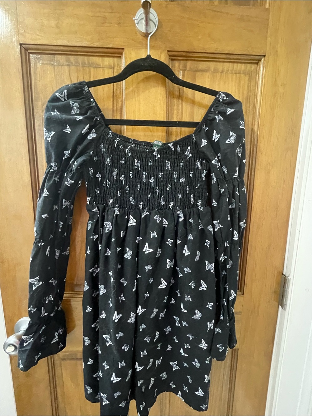 Target Black Floral Puff-Sleeve Mini Dress - Picture 4 of 4